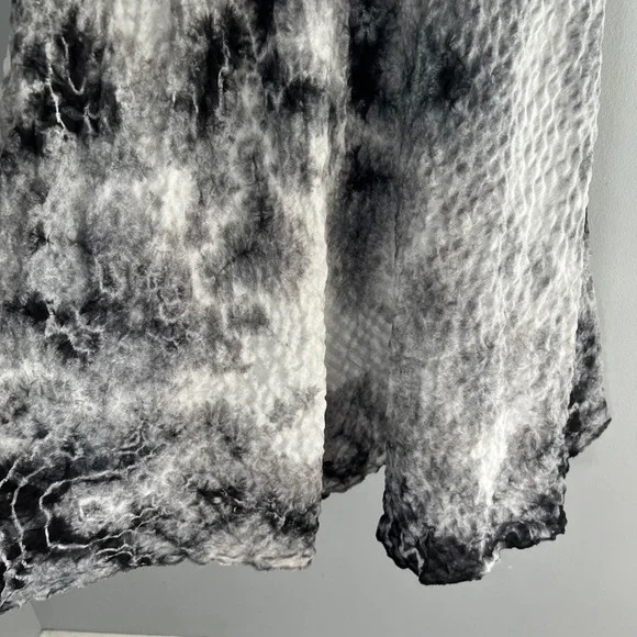 LUNA LUZ‎ Tie Dye Midi Dress Linen Blend V Neck Medium Crinkle Artsy Lagenlook - Picture 6 of 8